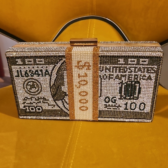 Handbags - Crystal Money Clutch